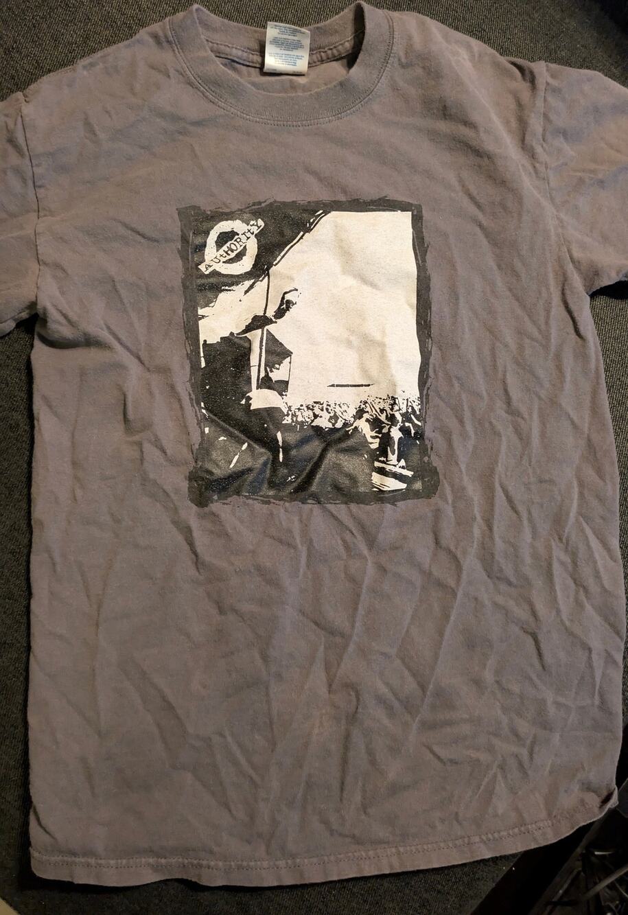 Authority Zero Gray Graphic Band Tee Size Small